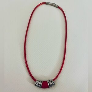 Sterling silver & leather chord necklace with Celtic pendant